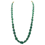 Single line string of emerald maniya in gold wire  STRG247