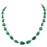 Single line string of emerald maniya in gold wire  STRG247
