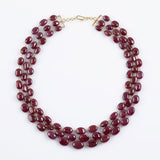 Three line necklace of Ruby maniya stringing in gold wire  STRG255