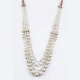 Four line Necklace of South sea pearls and cultured pearls string with gold balls STRG264