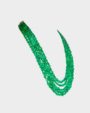 A luxurious five-layer necklace of premium emerald long beads, featuring deep, vibrant color and exceptional quality, designed to make a striking and elegant statement.(STRG326)