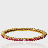 Embrace the elegant allure of our ruby and diamond bangle pair  - (WDN1088)