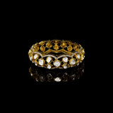 Bold fusion-style broad kada featuring uncut diamond Polki and sparkling round diamonds—perfectly blending traditional craftsmanship with contemporary elegance for a statement-making accessory.(WDN1179)