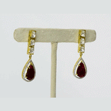 Elegant necklace and earrings with polki and round diamonds, featuring a striking central tourmaline.(WDN1236)