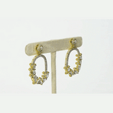 Contemporary elegance meets timeless sparkle in these fusion earrings, adorned with radiant Diamond Polki and brilliant diamonds.(WDN1247)