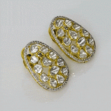 A graceful fusion of Diamond Polki and diamonds, crafted for timeless elegance and sparkle.(WDN1267)