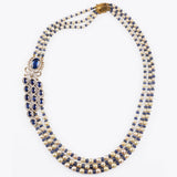 Necklace with kinite cut oval and Diamond stringing with pearls WDN743