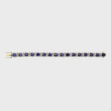 Radiate elegance with our Diamond and Oval Blue Sapphire Bracelet - (WDN778)