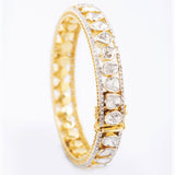 Polki & Diamond Fusion Kada with Polki and Round Cut Diamond-WDN990