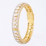 Polki & Diamond Fusion Kada with Polki and Round Cut Diamond-WDN990