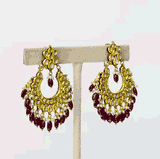 Step into timeless elegance with our exquisite traditional evergreen chandbali earrings. - (KME2213)