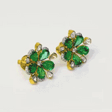 Experience luxury redefined with our Fusion Style Tops, featuring the captivating allure of Emerald-Cut Pear gems alongside shimmering Diamond Polki and Diamond Rounds.(PGDE0327)