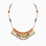 Necklace Set Peacock with Uncut Diamond-KMNE2866