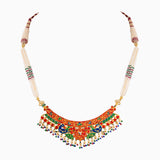Necklace Set Peacock with Uncut Diamond-KMNE2866