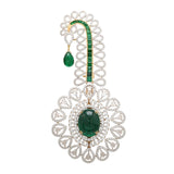 kalangi cum pendant cum ring cum broach with very fine quality of emerald and Diamond with white sapphire rose cut.
