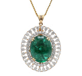 kalangi cum pendant cum ring cum broach with very fine quality of emerald and Diamond with white sapphire rose cut.