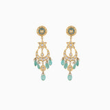 Necklace with Earrring Pair with Uncut Polki Diamond-KMNE2839