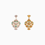 Earring Pair with Uncut Polki Diamond, Round Cut Diamond and DCHA-KME1859