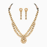 Necklace 2 Line with Unshape Polki Diamond-KMNE2828