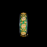Kada in Green Enameled work in 18k gold  with uncut diamond it's a very intricate and timeless design - KMB0482