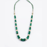 Single line string of emerald beads and south sea pearls STRG245