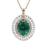 kalangi cum pendant cum ring cum broach with very fine quality of emerald and Diamond with white sapphire rose cut.