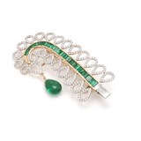 kalangi cum pendant cum ring cum broach with very fine quality of emerald and Diamond with white sapphire rose cut.